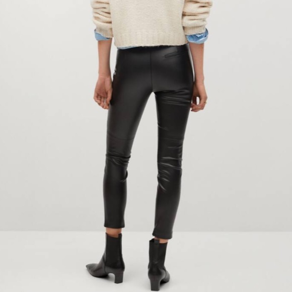 MANGO - SLIM FIT FAUX LEATHER PANTS - Picture 2 of 2
